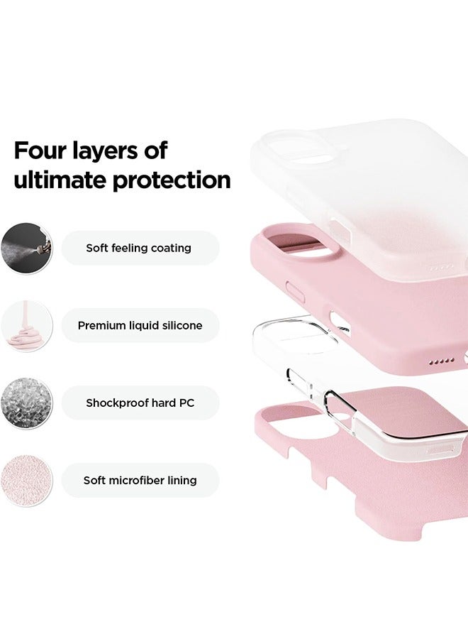 Ocean iPhone 16 6.1-Inch Silicone Case, Liquid Gel Soft Ultra Slim Back Cover, Silky-Soft Touch Full-Body Protective Case, Anti-Scratch Soft Microfiber Lining, Shockproof Phone Case for iPhone 16 (Pink) - Image 4