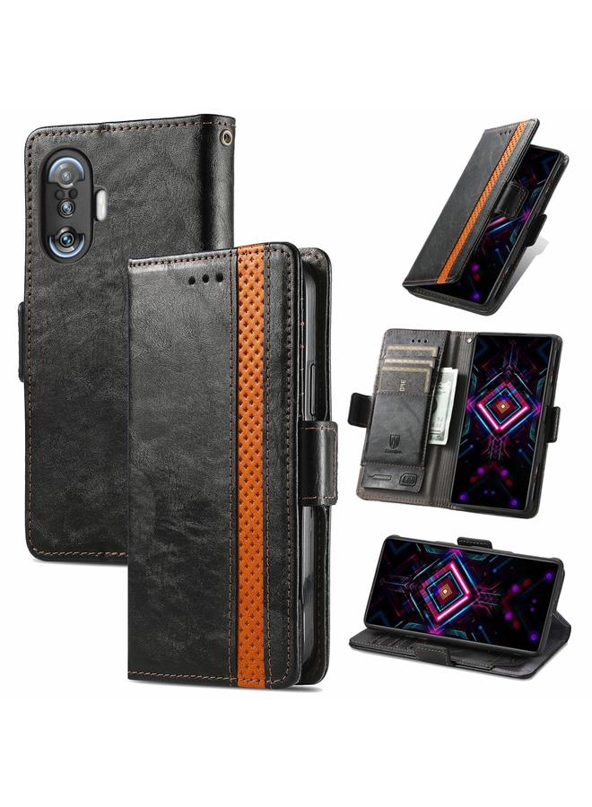 The Bros Case For Xiaomi Redmi K40 Gaming CaseNeo Business Splicing Dual Magnetic Buckle Horizontal Flip PU Leather Case with Holder & Card Slots & Wallet