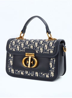 DJRE women's hand bag in blue with a distinctive shape and a long and elegant strap