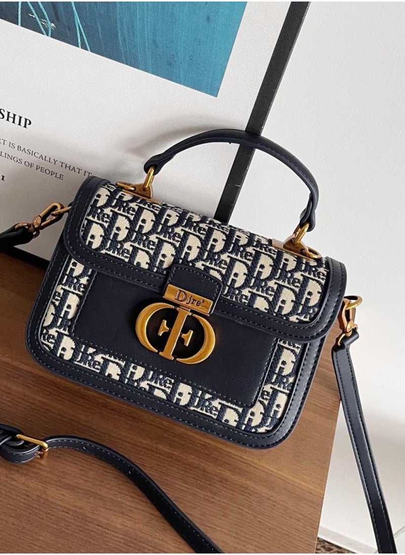 DJRE - DJRE women's hand bag in blue with a distinctive shape and a long and elegant strap - Image 1