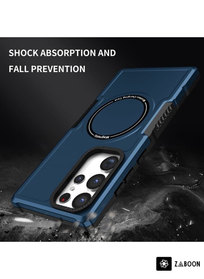 زبون جراب هاتف MagSafe مقاوم للصدمات لهاتف Samsung Galaxy S23 Ultra 5G (أزرق داكن) - Image 1