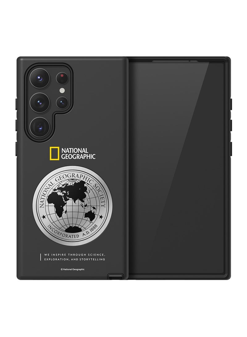 National Geographic Metal Deco Hard Shell Case for Samsung Galaxy S24 Ultra - Black
