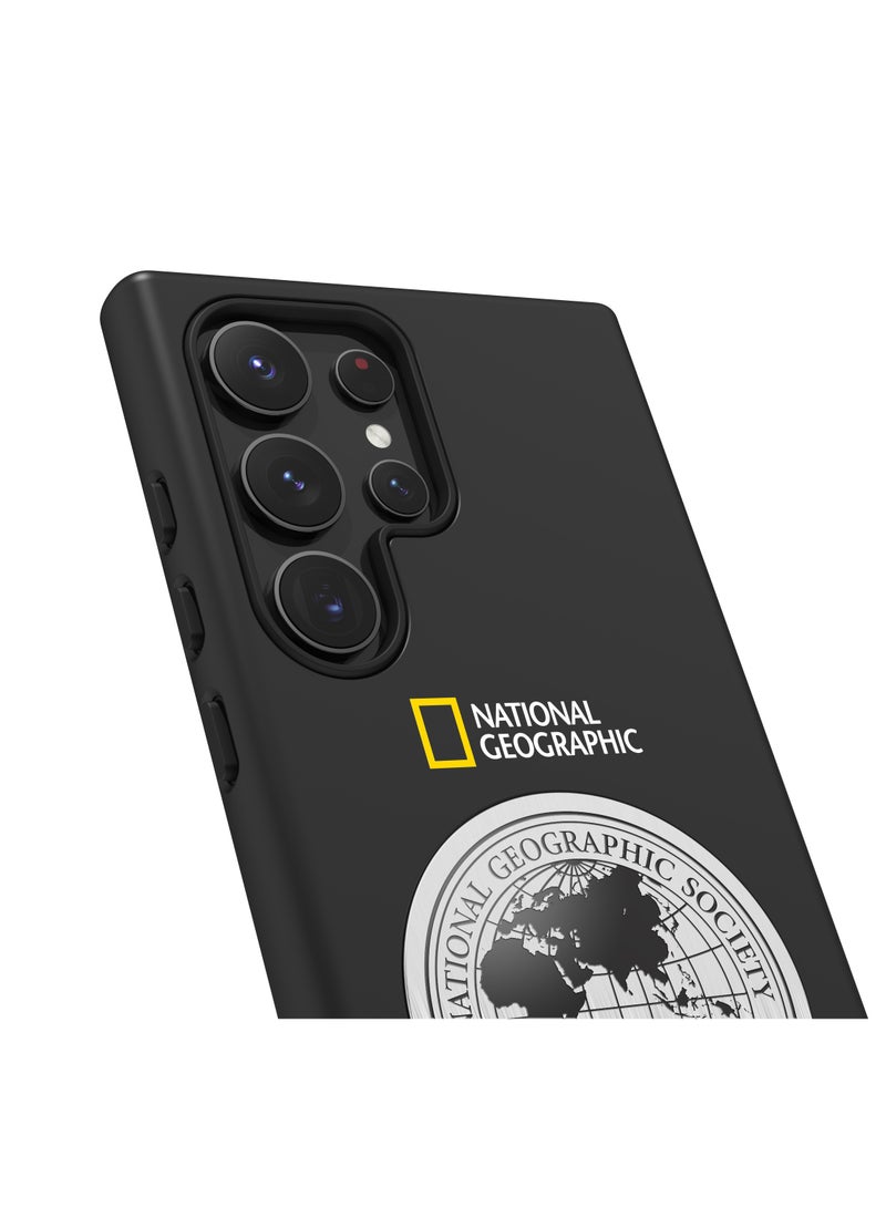 National Geographic Metal Deco Hard Shell Case for Samsung Galaxy S24 Ultra - Black
