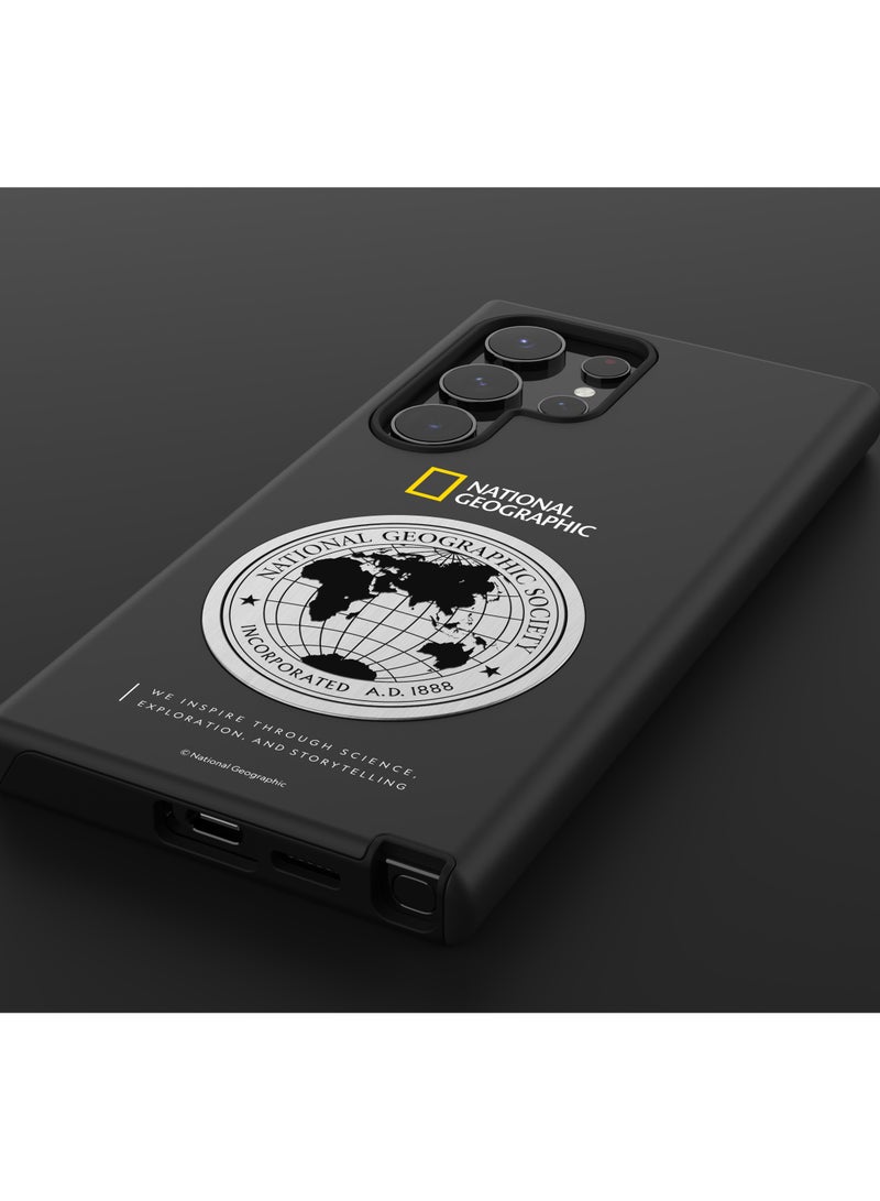 National Geographic Metal Deco Hard Shell Case for Samsung Galaxy S24 Ultra - Black