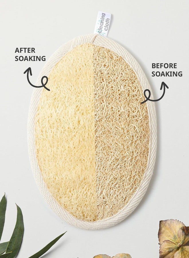 Reemix Natural Loofah Exfoliating Body Scrubber 3-Piece Oval Set - Gentle Face & Body Scrub Sponge, Eco-Friendly Bath Shower Tool for Smooth Skin, Travel-Friendly Design - Image 2