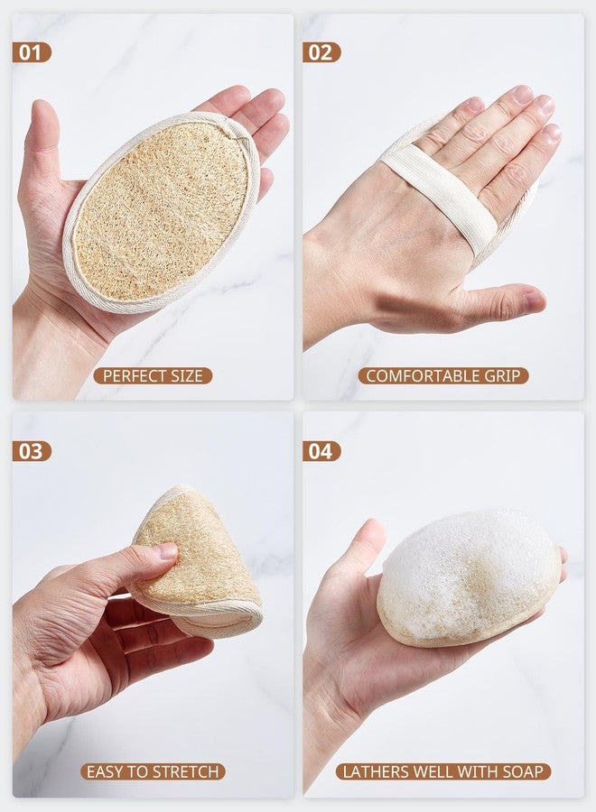 Reemix Natural Loofah Exfoliating Body Scrubber 3-Piece Oval Set - Gentle Face & Body Scrub Sponge, Eco-Friendly Bath Shower Tool for Smooth Skin, Travel-Friendly Design - Image 3