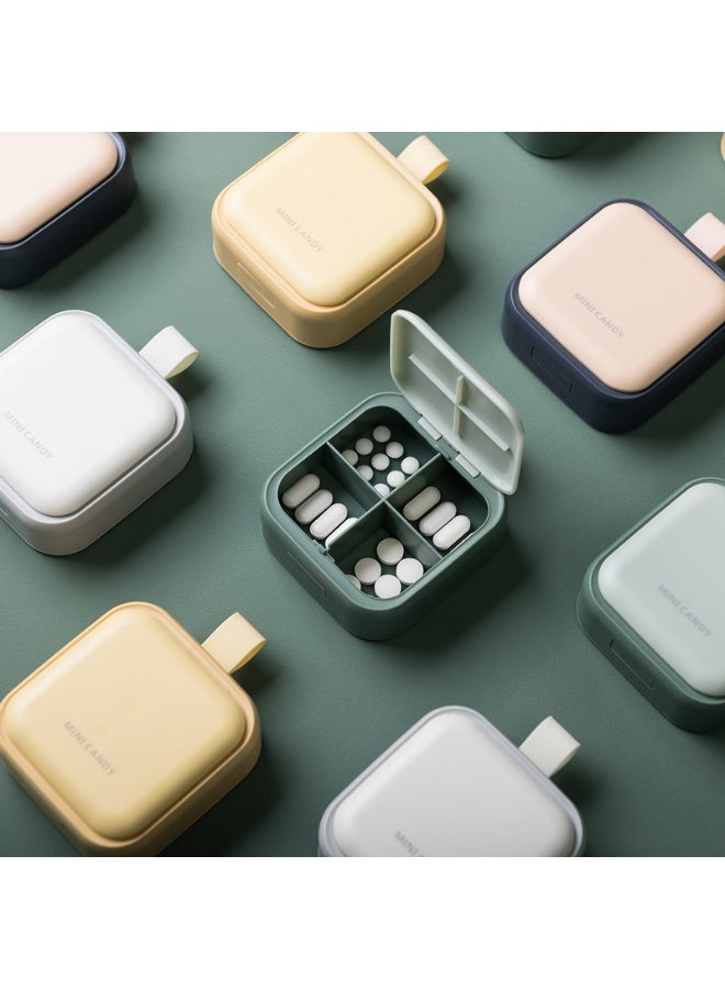 عام حبة صغيرة لحفظ الأدوية، علبة أدوية لطيفة - منظّف أدوية يومي للسفر، حاوية أدوية جميلة ومحمولة للحقيبة أو الجيب، حامل أدوية مضغوط للزيوت والأعشاب. - Image 2