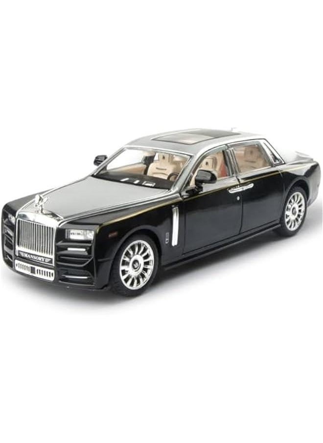 Generic - Toy Car Rolls-Royce 1/24 Phantom Model Alloy Collectibles Diecast Vehicles with Sound and Light (Silver/Black) - Image 1