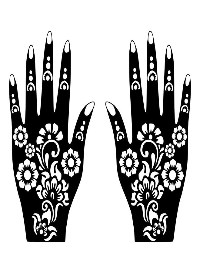 Komstec Traditional Yet Trendy Mehndi Stencil Sticker for Palm and Finger One Set for Both Hand - Image 2