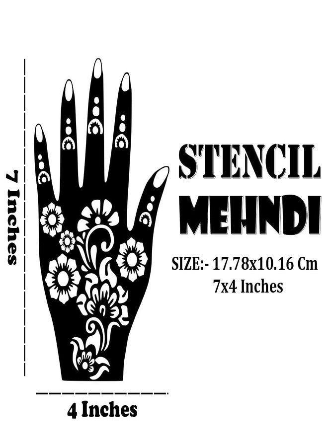 Komstec Traditional Yet Trendy Mehndi Stencil Sticker for Palm and Finger One Set for Both Hand - Image 3