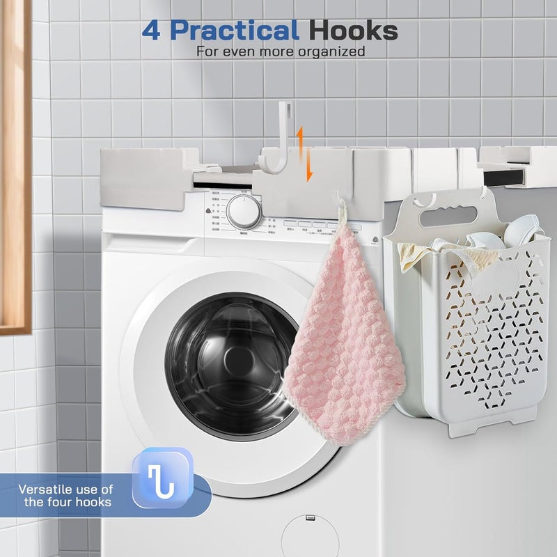 Nastopee Universal Stacking Set for Washing Machine and Dryer, Washing Machine Accessories/Dryer Accessories with Ratchet Rope, Adjustable Size for Washing Machine-Dryer Connection (46-66 cm) - Image 3
