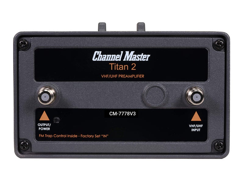 Channel Master Titan 2 Medium-Gain Preamplifier - TV Antenna Pre-Amplifier, 16dB Gain, Compatible with Non-Amplified TV Antennas, Increases Signal Strength, Indoor/Outdoor - Image 1