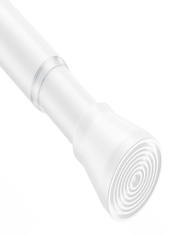 AIZESI Shower Rod 34-59 Inch - Non-Slip, No Drill spring curtain tension rod Never Rust Adjustable Tension Curtain Rod, White Shower Curtain Rod - Image 1