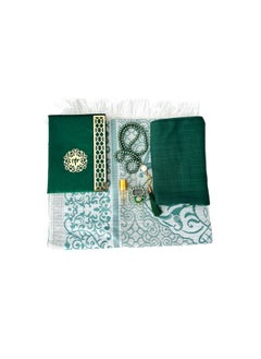 Generic Sajadati Deluxe Muslim Prayer Gift Set – Holy Quran, Premium Salah Mat, Head Scarf, Tasbih Beads & Digital Counter, Oud Oil – Elegant Lavish Green Islamic Gift for Ramadan, Eid & Special Occasions  - Image 5
