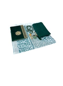 Generic Sajadati Deluxe Muslim Prayer Gift Set – Holy Quran, Premium Salah Mat, Head Scarf, Tasbih Beads & Digital Counter, Oud Oil – Elegant Lavish Green Islamic Gift for Ramadan, Eid & Special Occasions  - Image 4