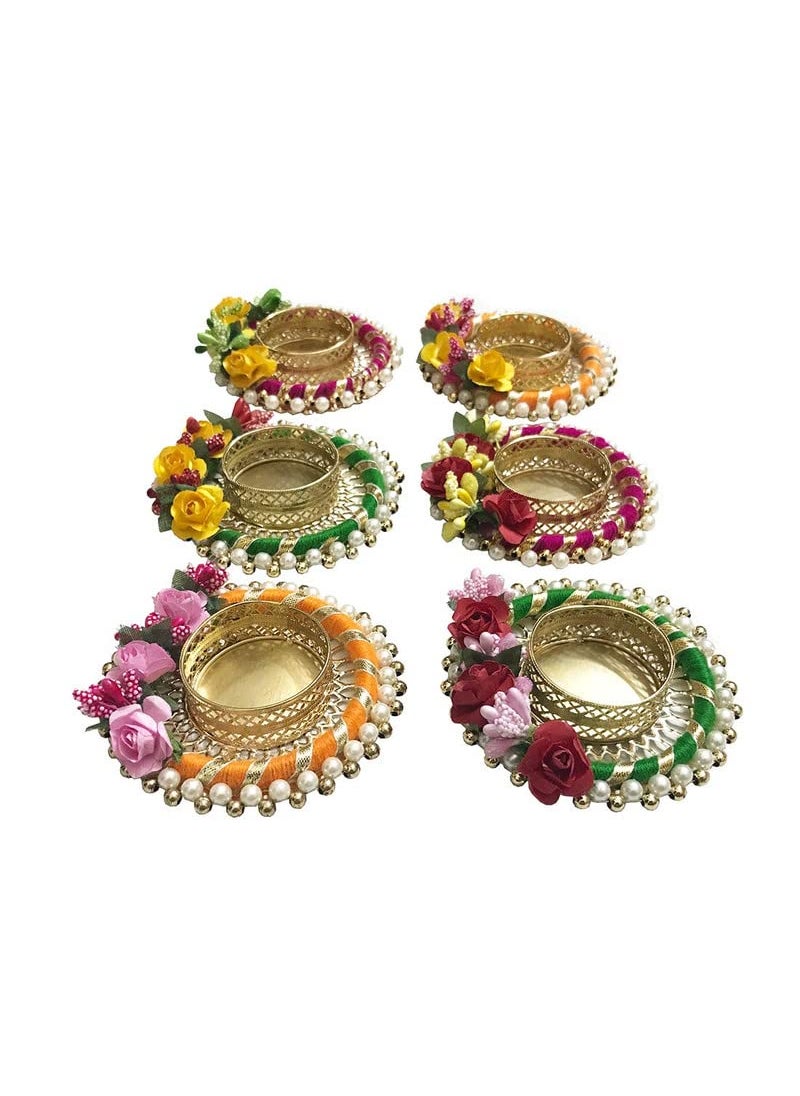ANISHOP ANISHOP Reusable Handmade Colourful Diyas Decoration Items Pack of 6  - Image 1