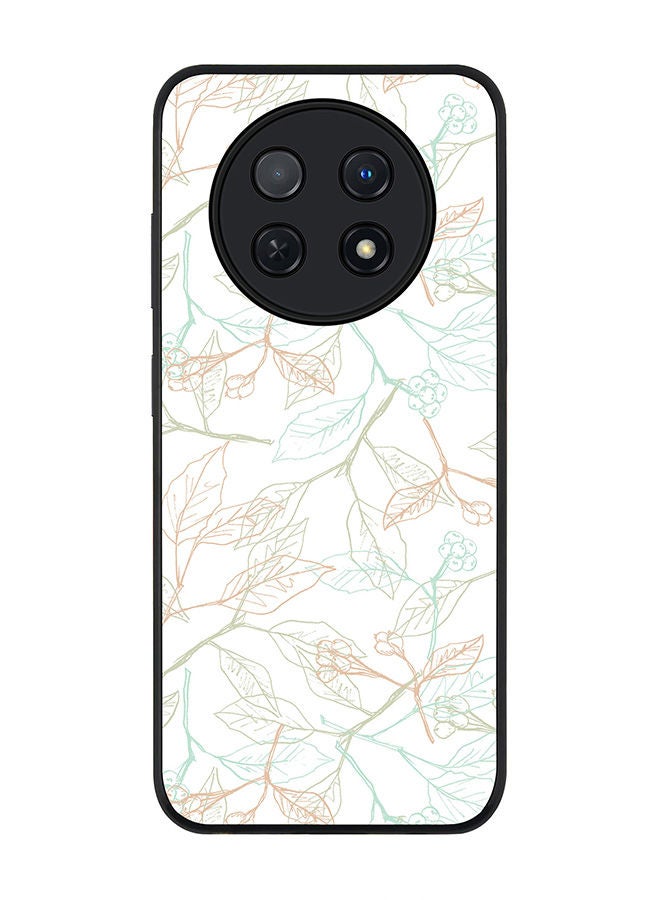 Stylizedd Rugged Black edge case for Huawei Nova Y91 4G  Huawei Enjoy 60X, Slim fit Soft Case Flexible Rubber Edges Anti Drop TPU Gel Thin Cover -  Delicate Sprigs - Image 1