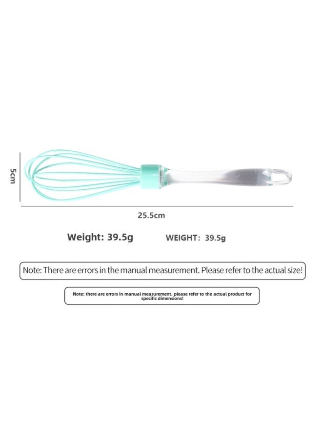 Manual Silicone Egg Beater Handheld Foam Whisk Cream Frother Egg White Whisk Outlet Home Use Egg Breaking Tool-Color:10 Inch Crystal Handle Egg Beater-purple - Image 3