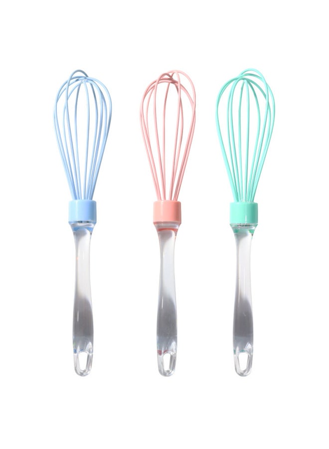 Manual Silicone Egg Beater Handheld Foam Whisk Cream Frother Egg White Whisk Outlet Home Use Egg Breaking Tool-Color:10 Inch Crystal Handle Egg Beater-purple - Image 5