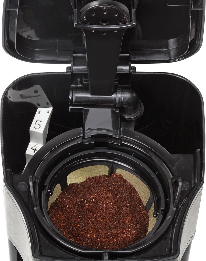 Capresso صانعة القهوة الصغيرة 5 أكواب، سوداء وفولاذ مقاوم للصدأ - Image 2