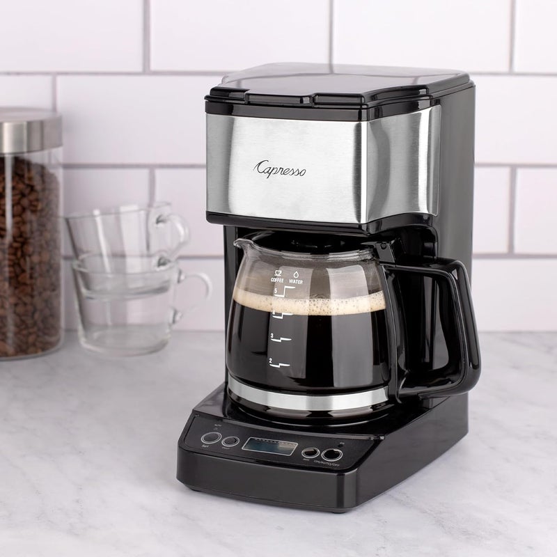 Capresso صانعة القهوة الصغيرة 5 أكواب، سوداء وفولاذ مقاوم للصدأ - Image 4