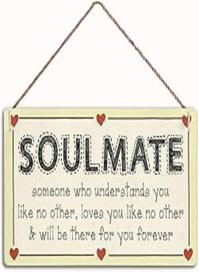 Generic WEIMEILD Soulmate Someone who understands You Like no Other - Romantic Boyfriend Girlfriend Sign,Wood Sign Wall Art Poster Bar Sign Home Decor,12"x6"(C-418) 