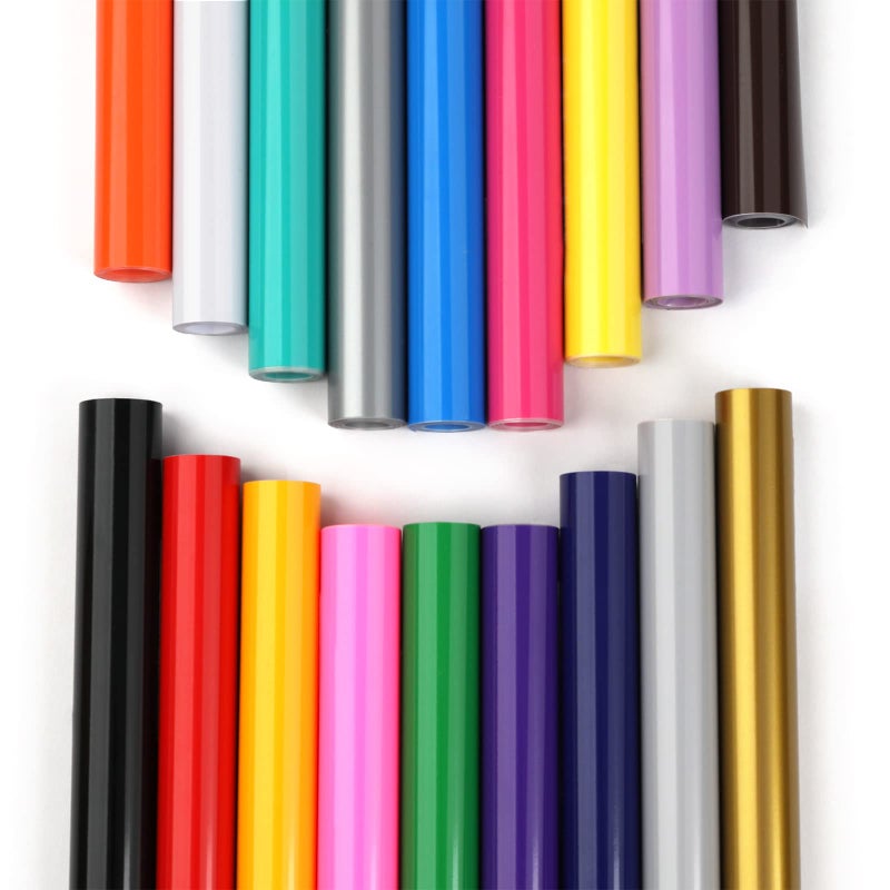 HTVRONT Permanent Vinyl Roll 12 x 3FT MultiColor Permanent Vinyl for Cricut Silhouette  Easy to Weed  Transfer 18 Rolls Adhesive Vinyl Roll for Indoor  Outdoor Decal