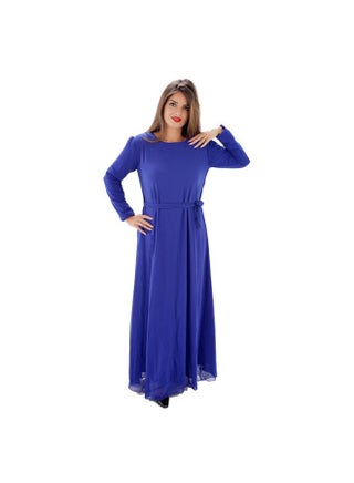 LONG CHIFFON DRESS WITH LINING AND WAIST BELT - pzsku/Z468700AAF3BADC099A23Z/45/_/1693904965/7567b63b-1565-4b0d-b17f-3cc40712abdf