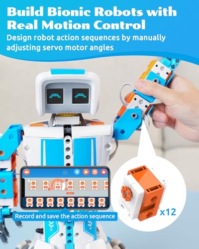 WhalesBot E9 Pro Robot Engineering Building Kit for Educators with 12 Servo Motor Joints Learn Scratch Python Programming STEM Educational Science Kits for Teens Boys Girls 1218 - Image 5