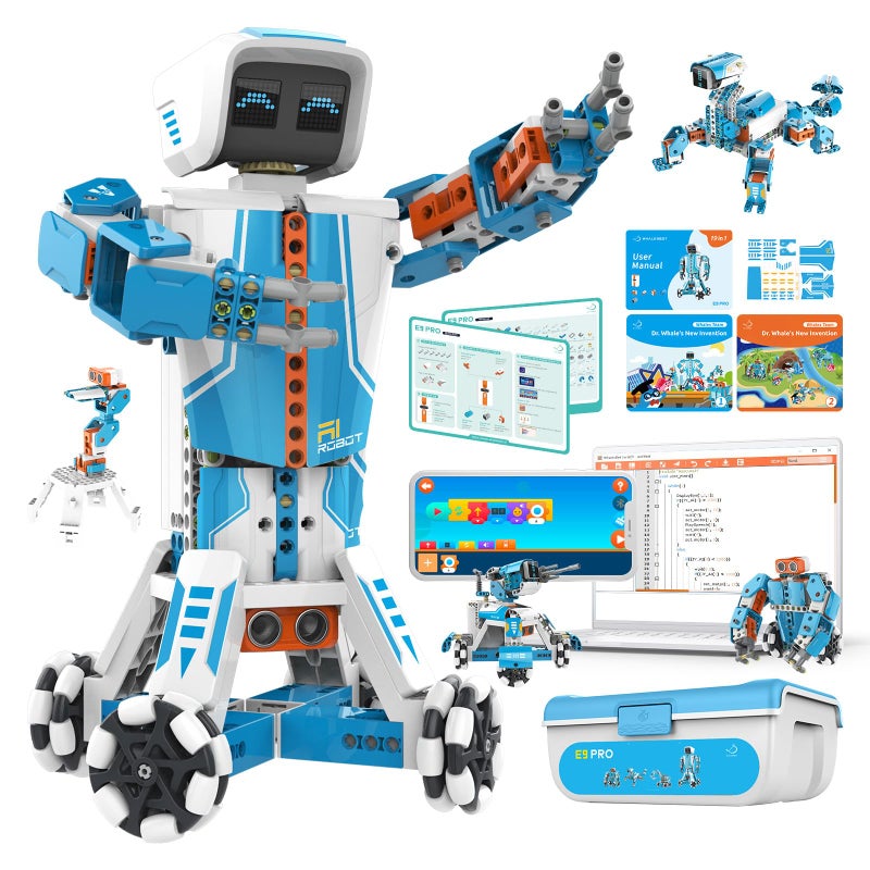 WhalesBot E9 Pro Robot Engineering Building Kit for Educators with 12 Servo Motor Joints Learn Scratch Python Programming STEM Educational Science Kits for Teens Boys Girls 1218 - Image 3