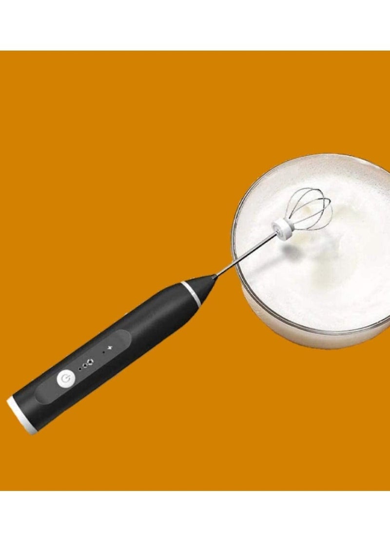 Rechargeable Milk Frother, Coffee Frother Yogurt mixer Egg beater Handheld Foam Maker Rechargeable Electric Foam Maker with 2 Stainless Whisks Speed Adjustable Durable Frother Drink portable Mixer - Image 4