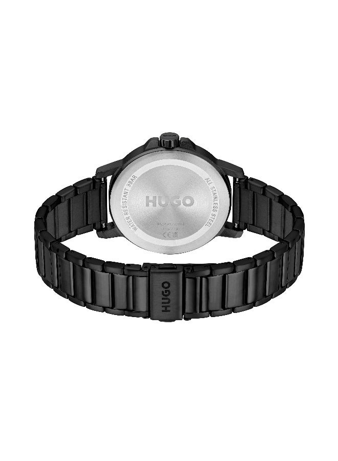 HUGO #SMOOTH Men's Quartz Watch with Black Dial and Black Stainless Steel Bracelet - 1530421 - Image 3