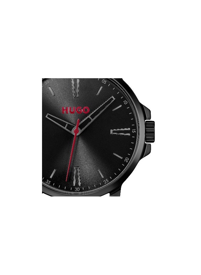 HUGO #SMOOTH Men's Quartz Watch with Black Dial and Black Stainless Steel Bracelet - 1530421 - Image 4