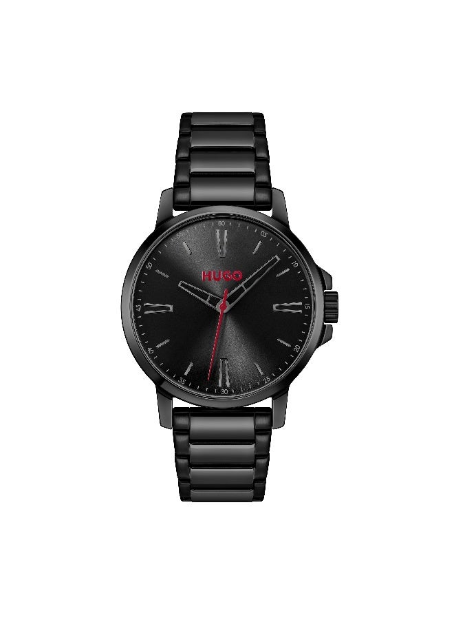 HUGO #SMOOTH Men's Quartz Watch with Black Dial and Black Stainless Steel Bracelet - 1530421 - Image 2