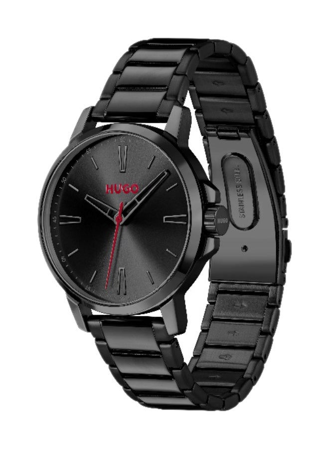 HUGO #SMOOTH Men's Quartz Watch with Black Dial and Black Stainless Steel Bracelet - 1530421 - Image 1