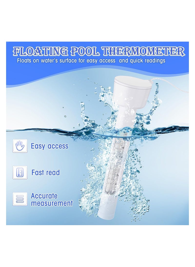 4 Pcs Floating Pool Thermometer - Easy to Read Water Thermometer with String for Indoor/Outdoor Swimming Pools, Spas, Ponds & Hot Tubs - Image 2