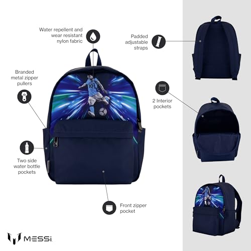 Messi Lifestyle Backpack Bookbag with Pockets Adjustable Straps - Image 3