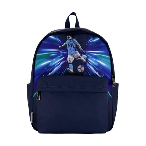 Messi Lifestyle Backpack Bookbag with Pockets Adjustable Straps - Image 1