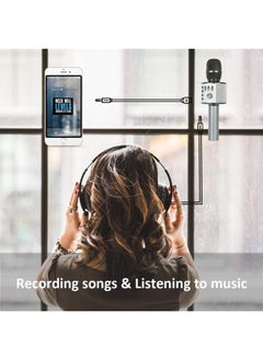 BONAOK Wireless Bluetooth Karaoke Microphone, 3-in-1 Portable Handheld Mic Speaker for All Smartphones,Gifts for Boys Kids Adults All Age Q37(Space Gray)