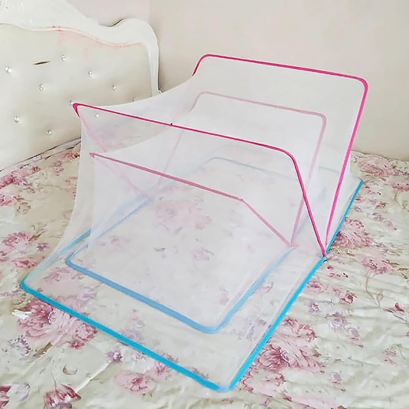 Indoor Bed Portable Canopy Tents Foldable Mosquito Net Bed Canopy Tent Bed Folding Canopy Net Tent Mosquito Screen,Blue,1.6m - Image 5