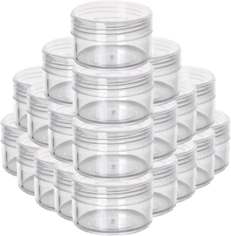 Lip Scrub Containers 50PCS 2/3/5/10/15/20ml Protable Plastic Jars with Lids Small Clear Cosmetic Containers for Lotion Cream Travel Storage(Clear,5ml) - Image 1