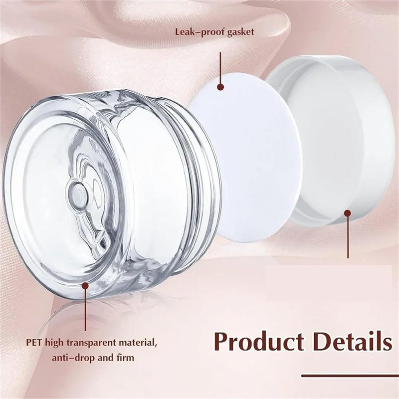 Lip Scrub Containers 50PCS 2/3/5/10/15/20ml Protable Plastic Jars with Lids Small Clear Cosmetic Containers for Lotion Cream Travel Storage(Clear,5ml) - Image 3