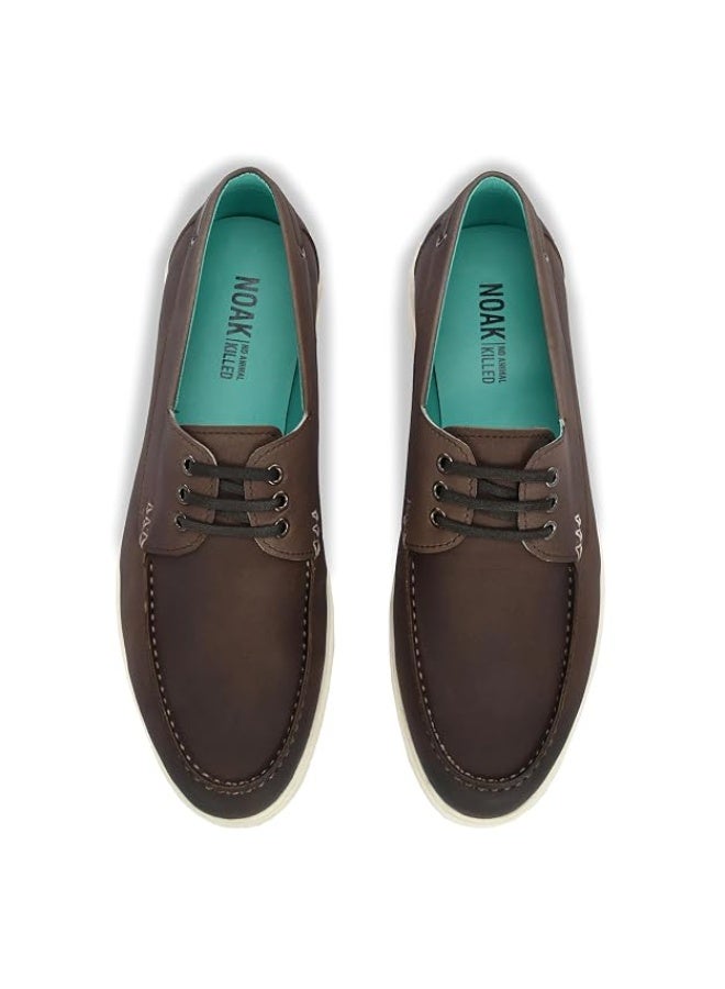 Noak Mens Canvas Wanderers Sneakers |Organic Cactus Leather BO-at Shose| Comfortable, Flexible & Breathable|Brown|6 UK - Image 1
