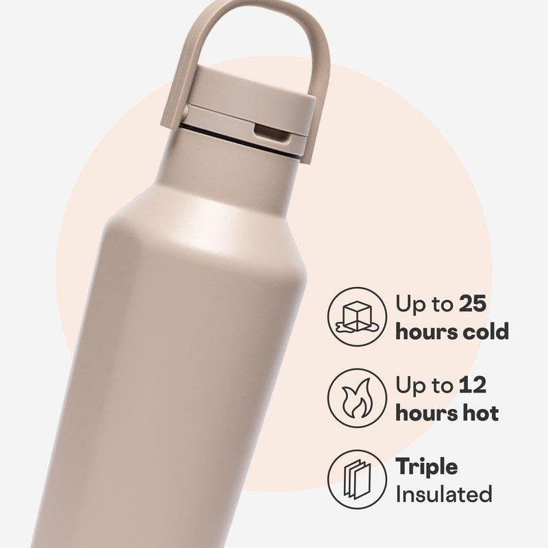 Corkcicle Sport Canteen - Keeps Drinks Cold 25 Hours - Stainless Steel Water Bottle - Triple-Insulated - Spill-Proof - Summer Drinkware Gift - Keeps Drinks Ice Cold - 20 oz - Desert - Image 3