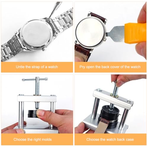 Serplex® Watch Repair Tool Kit, Back Case Pressing Device, Needle Tool, Triangular Piece & Multiple Sizes Press-Fit Components, Ideal for Battery Replacement, Case Assembly & Watch Maintenance - Image 5