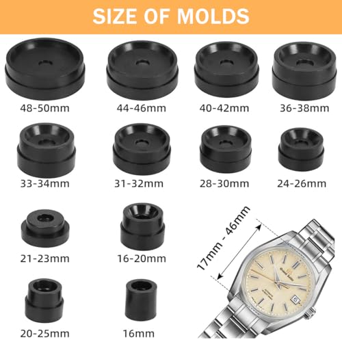Serplex® Watch Repair Tool Kit, Back Case Pressing Device, Needle Tool, Triangular Piece & Multiple Sizes Press-Fit Components, Ideal for Battery Replacement, Case Assembly & Watch Maintenance - Image 3