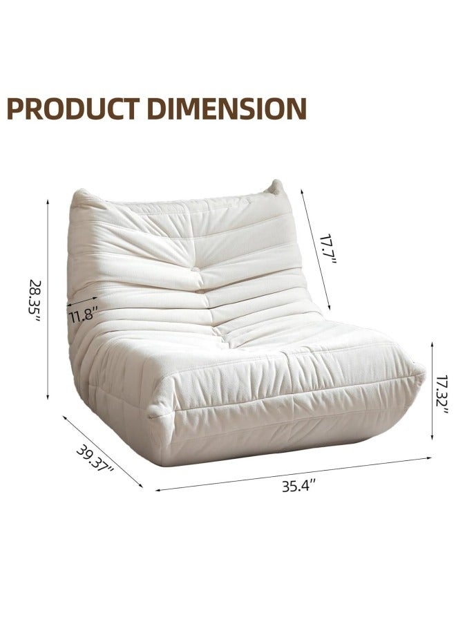 GGEROU Bean Bag Chair,Large Bean Bag Chair for Adults, Bean Bag Sofa for Teens with High-Resilience Foam, Non-Slip Base Floor Lounge Sofa,Living Room White - Image 2