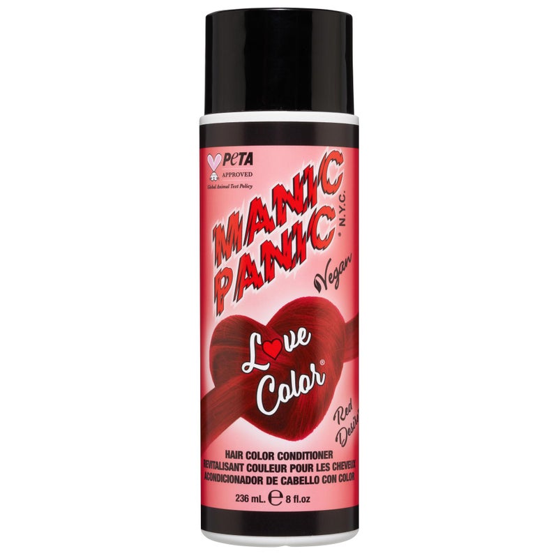 MANIC PANIC Warm Vibrant Red Color Depositing Conditioner  Love Color Hair Conditioner Keeps Hair Vibrant Nourished  Refreshed  Formulated with Shea Butter  Quinoa  Red Desire 8oz