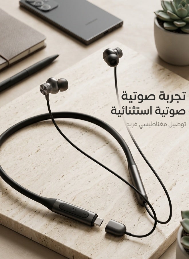 بودي سماعة أذن رياضية لاسلكية حول الرقبة | صوت ستيريو، تصميم مغناطيسي وبطارية 10 ساعات - Image 3