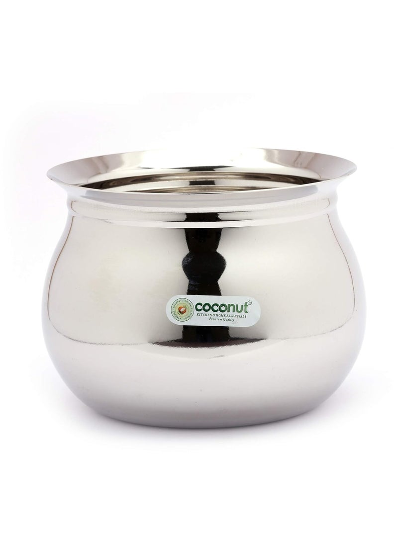 Coconut Coconut Stainless Steel Kanchi Handi/Cookware (Without Handle & Lid) - 1 Unit - Capacity -1000ML 